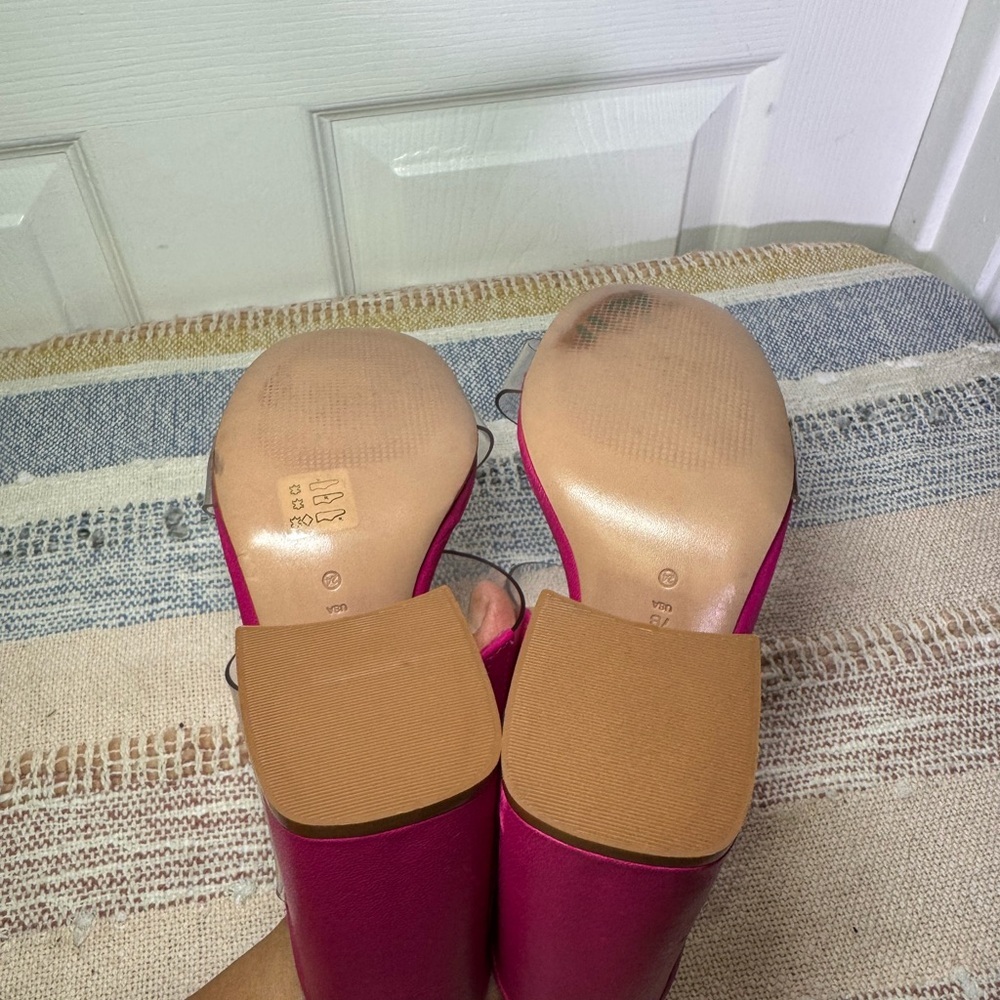 SCHUTZ Fuchsia Block Heel Sandals - Picture 6 of 7